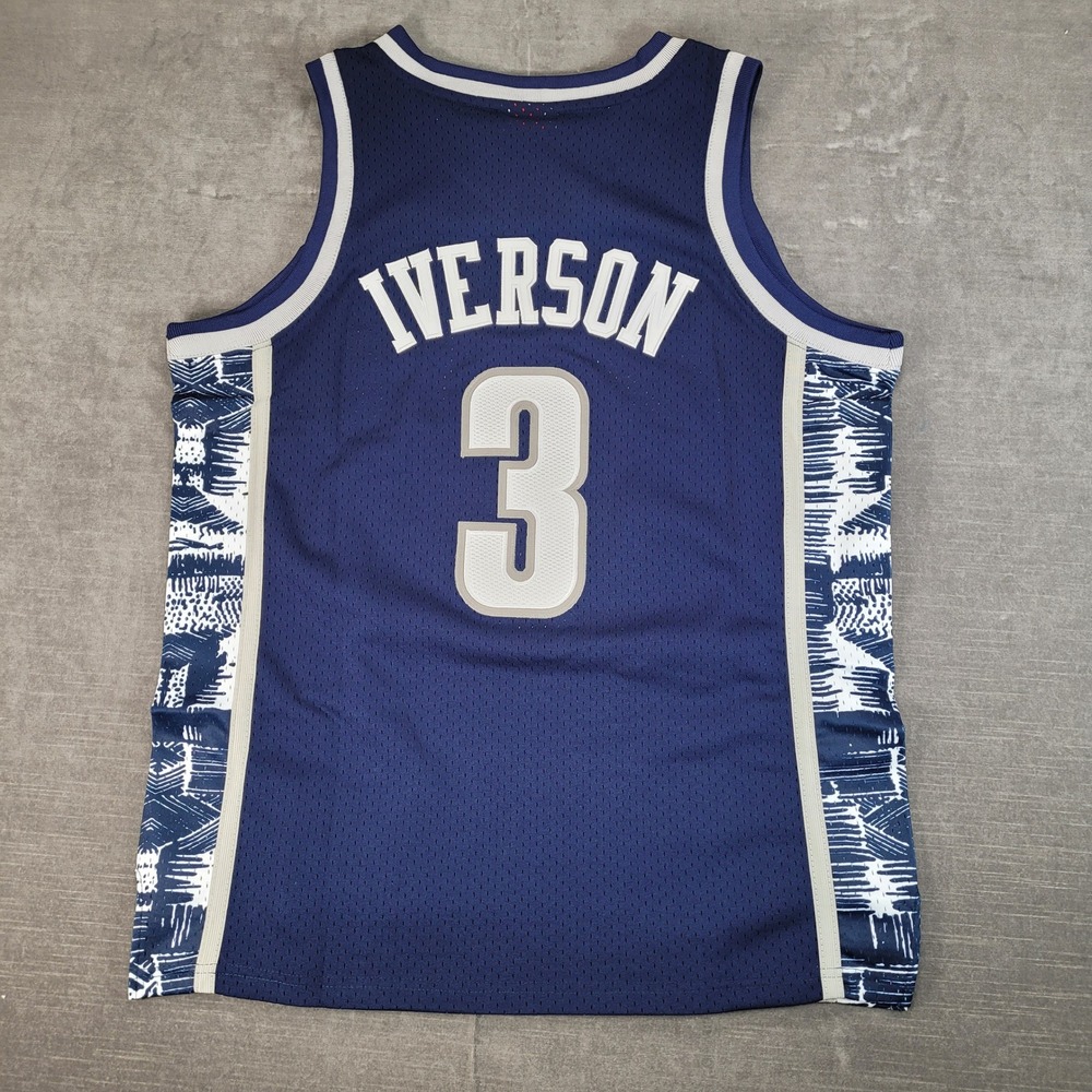 Allen‎ Iverson Georgetown Hoyas Basketball Jersey Med Navy Unlimited Classics - Picture 7 of 7